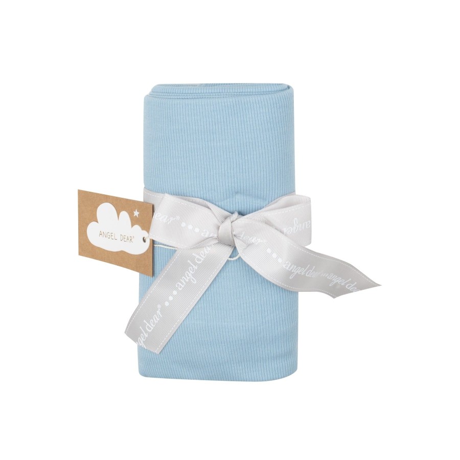 Accessories Angel Dear | Rib Swaddle Blanket-Dream Blue Rib