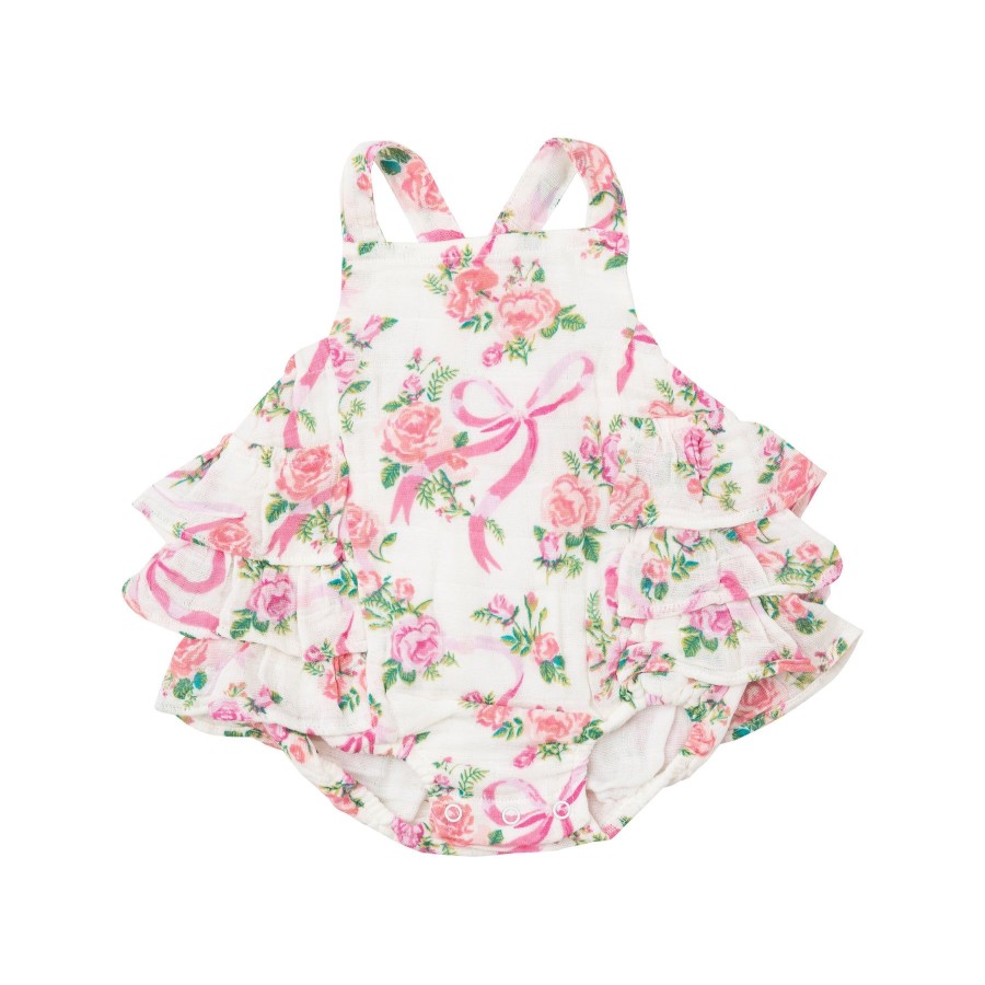 Clothing Angel Dear | Ruffle Sunsuit-Coquette Bows