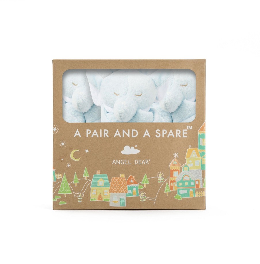 Blankies & Lovies Angel Dear | Pair And A Spare-Blue Elephant