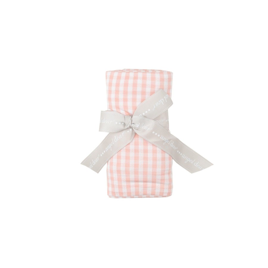 Accessories Angel Dear | Swaddle Blanket-Mini Gingham Pink