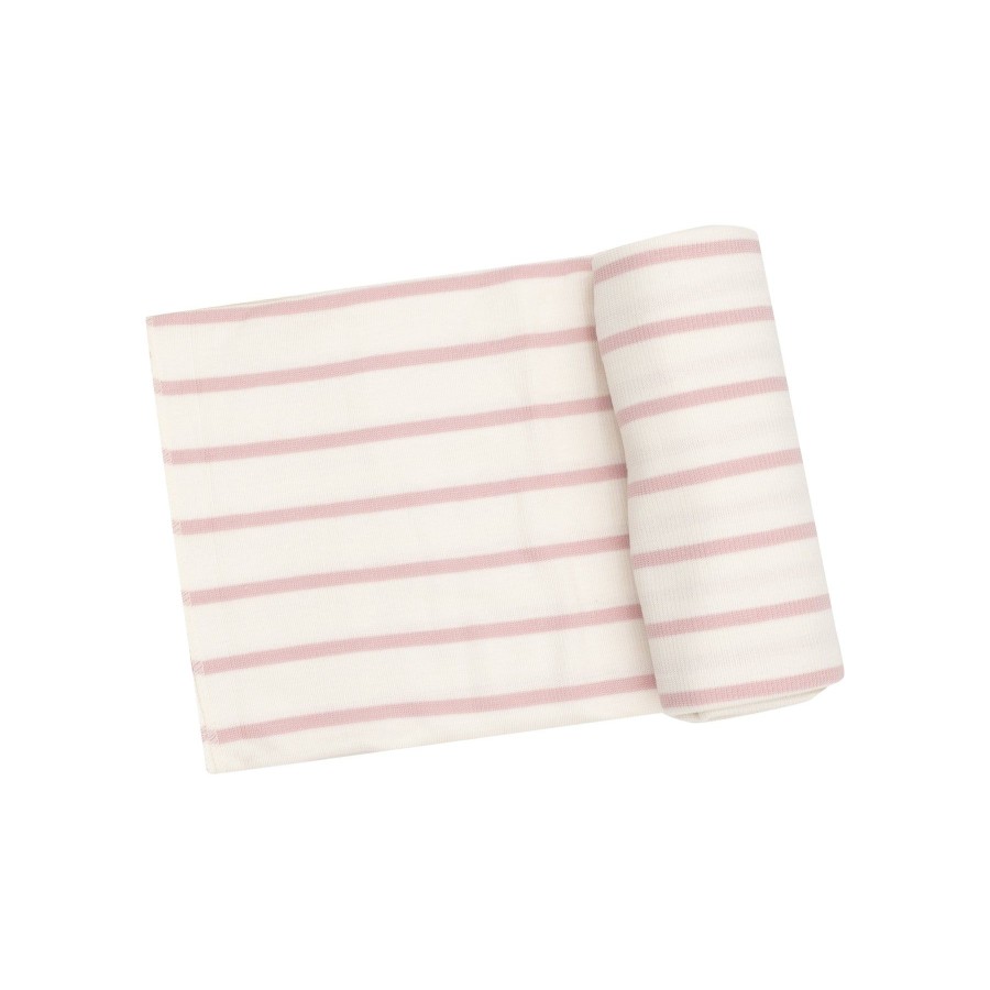 Accessories Angel Dear | Rib Swaddle Blanket-Silver Pink + Sugar Swizzle