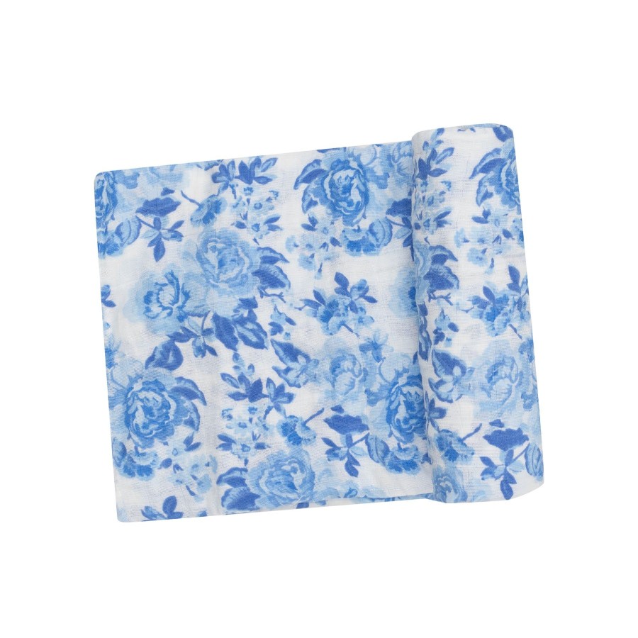 Accessories Angel Dear | Swaddle Blanket-Roses In Blue