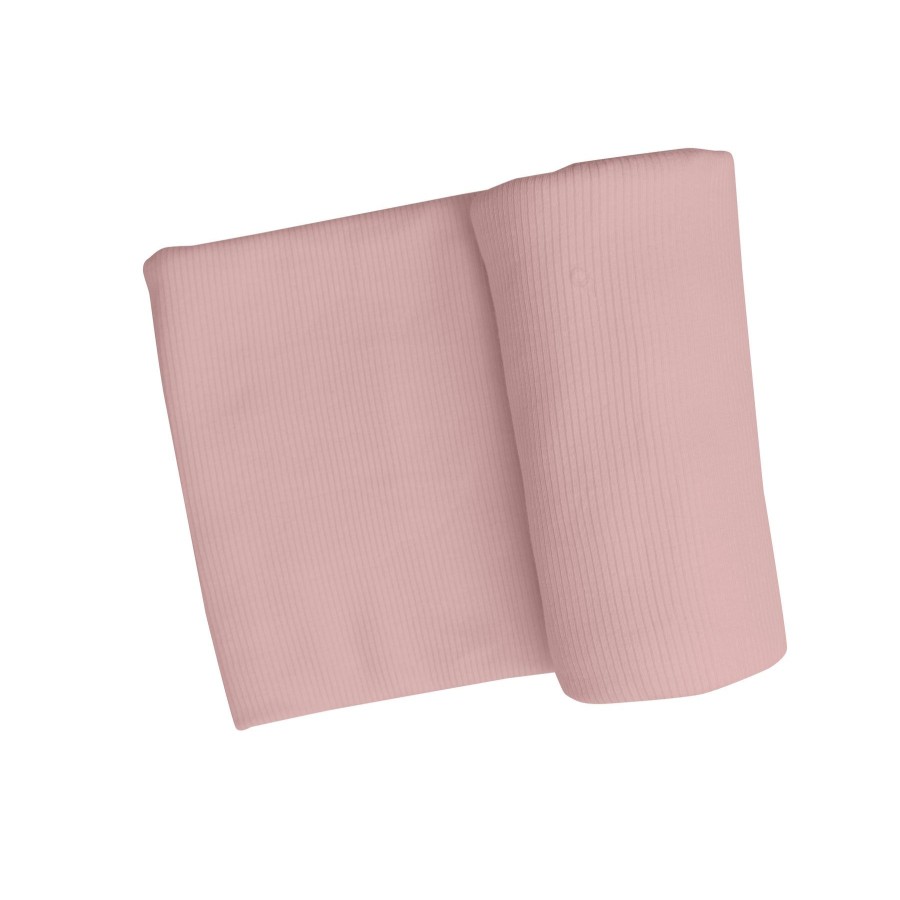 Accessories Angel Dear | Rib Swaddle Blanket-Silver Pink Solid