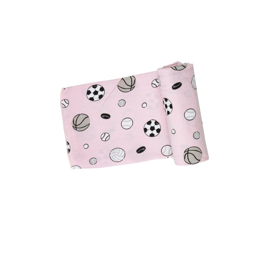 Accessories Angel Dear | Swaddle Blanket-Sports Ball Pink