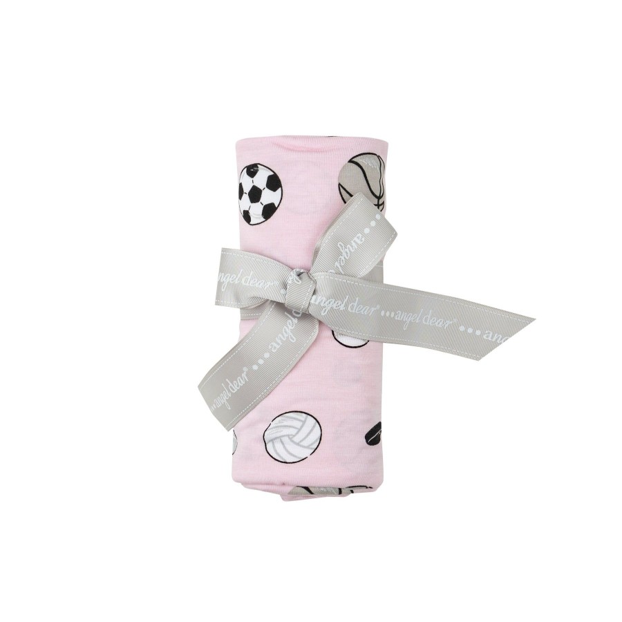 Accessories Angel Dear | Swaddle Blanket-Sports Ball Pink