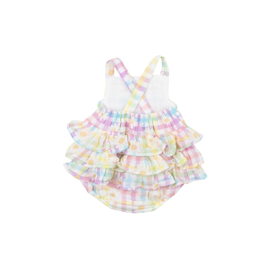 Clothing Angel Dear | Ruffle Sunsuit-Gingham Daisy