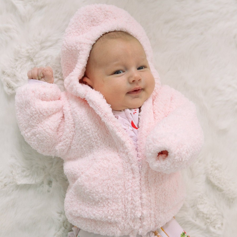 Outerwear Angel Dear | Chenille Hoodie-Pretty Pink