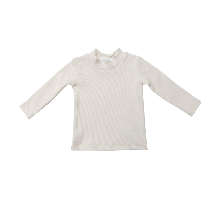 Clothing Angel Dear | Ribbed Modal Mock Turtle Neck-Basic Sugar Swizzle Rib