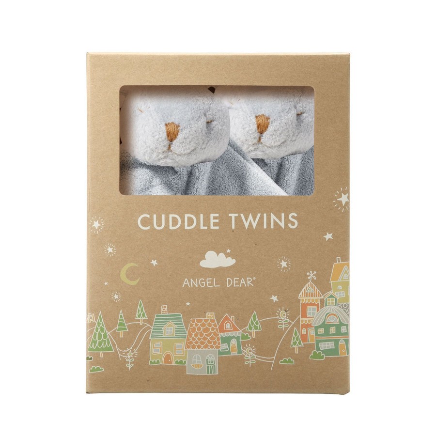 Blankies & Lovies Angel Dear | Cuddle Twins-Grey Bunny