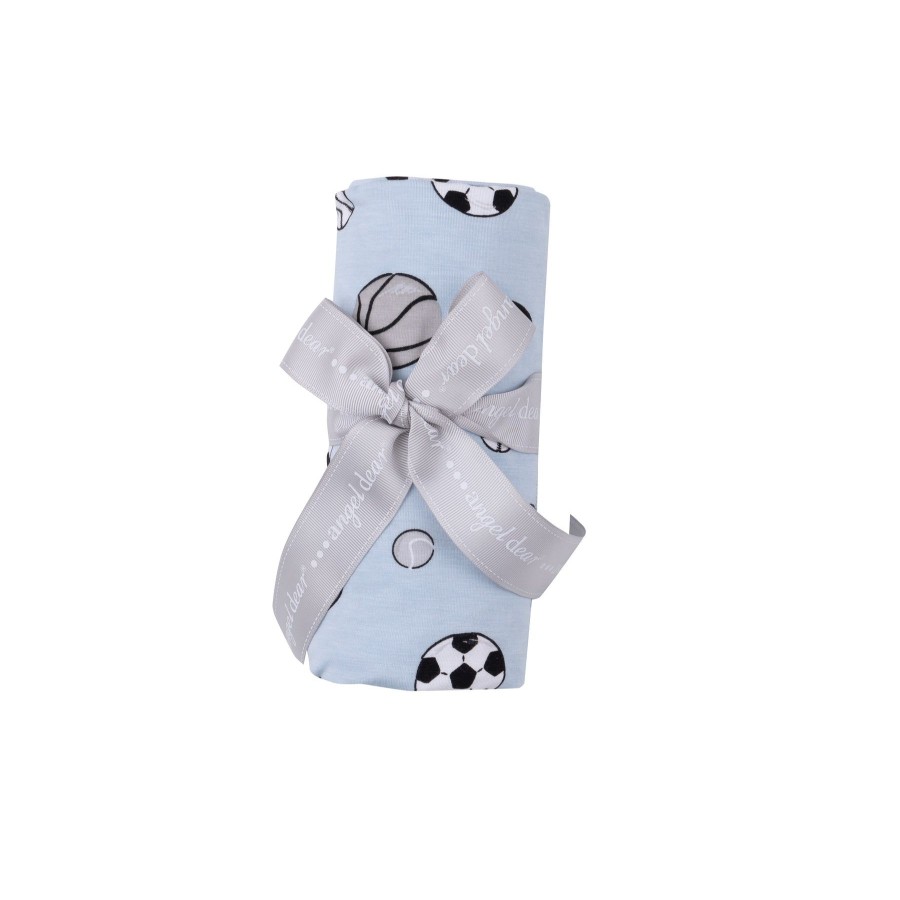 Accessories Angel Dear | Swaddle Blanket-Sports Ball Blue