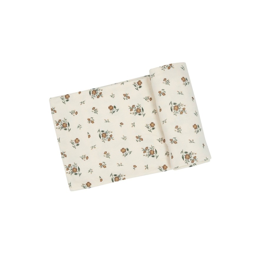 Accessories Angel Dear | Swaddle Blanket-Mocha Rose Ditsy