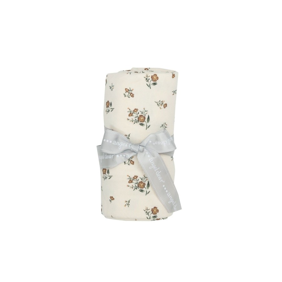 Accessories Angel Dear | Swaddle Blanket-Mocha Rose Ditsy