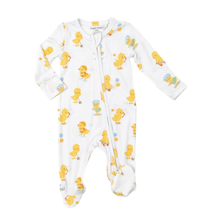 Clothing Angel Dear | 2 Way Zipper Footie-Vintage Ducklings