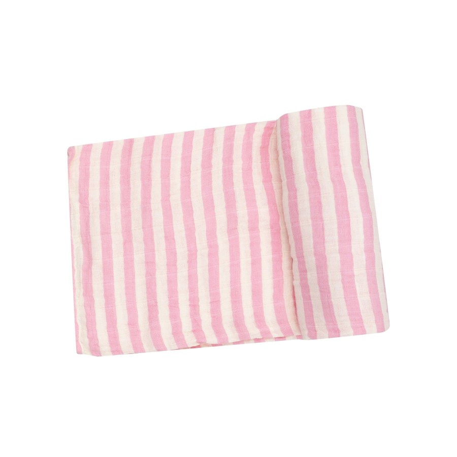 Accessories Angel Dear | Swaddle Blanket-Pink Stripe