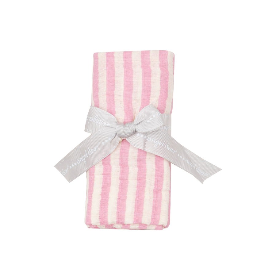 Accessories Angel Dear | Swaddle Blanket-Pink Stripe