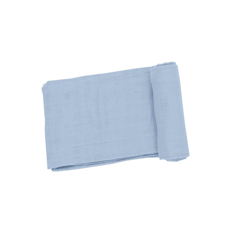 Accessories Angel Dear | Swaddle Blanket-Dusty Blue Solid Muslin