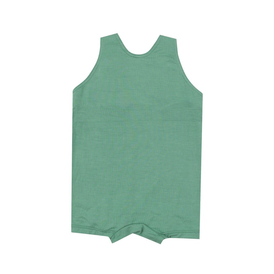 Clothing Angel Dear | Overall Shortie-Malachite Green Solid