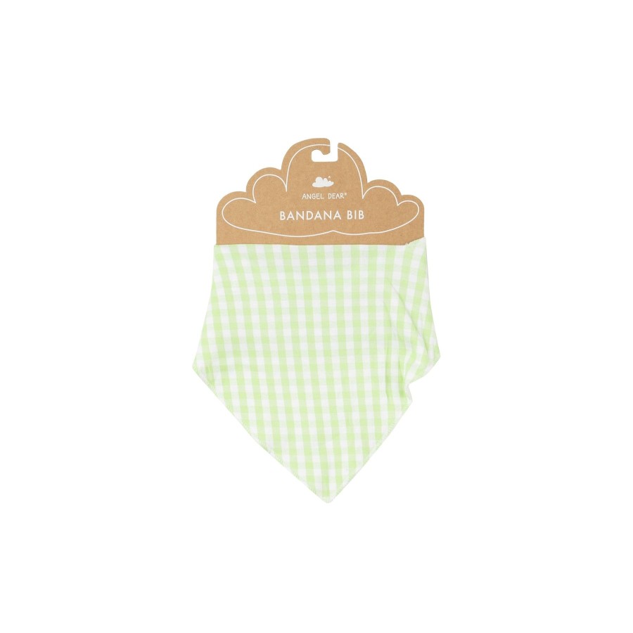 Accessories Angel Dear | Bandana Bib-Mini Gingham Green