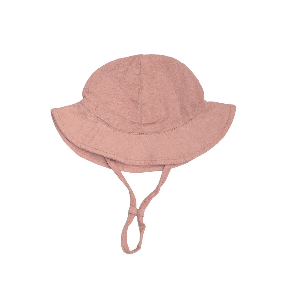 Accessories Angel Dear | Sunhat-Solid Muslin Dusty Rose