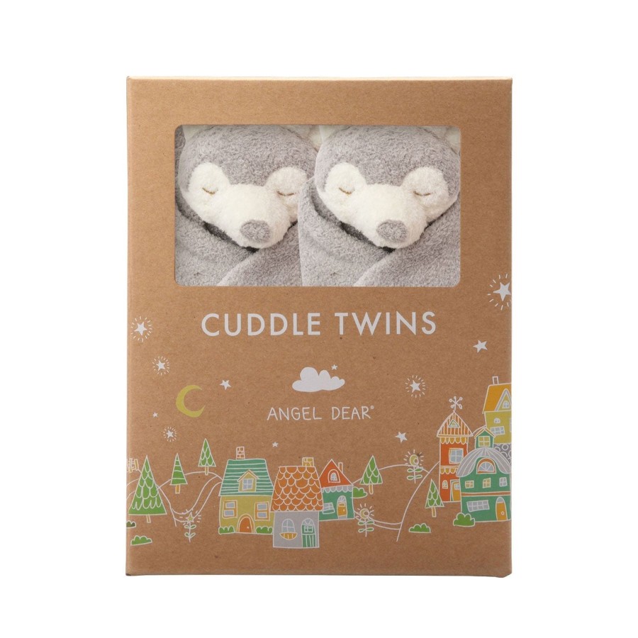 Blankies & Lovies Angel Dear | Cuddle Twins-Grey Husky