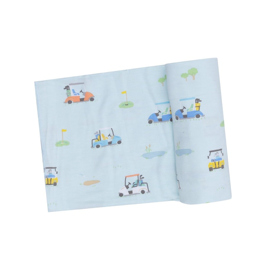 Accessories Angel Dear | Swaddle Blanket-Golf Carts Blue