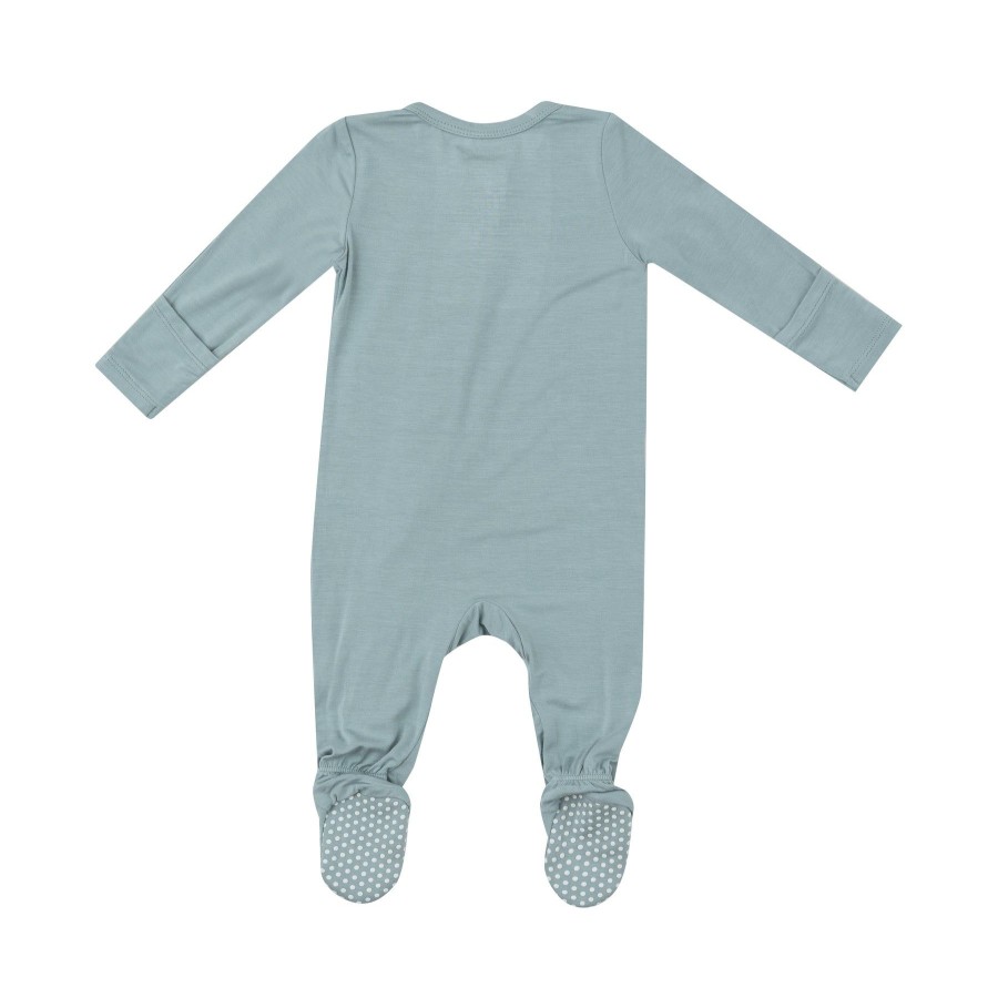 Clothing Angel Dear | 2 Way Zipper Footie-Gray Mist Solid