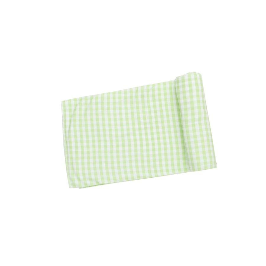 Accessories Angel Dear | Swaddle Blanket-Mini Gingham Green