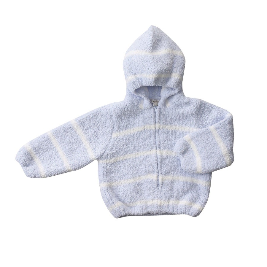 Outerwear Angel Dear | Chenille Hoodie-Light Blue / Ivory