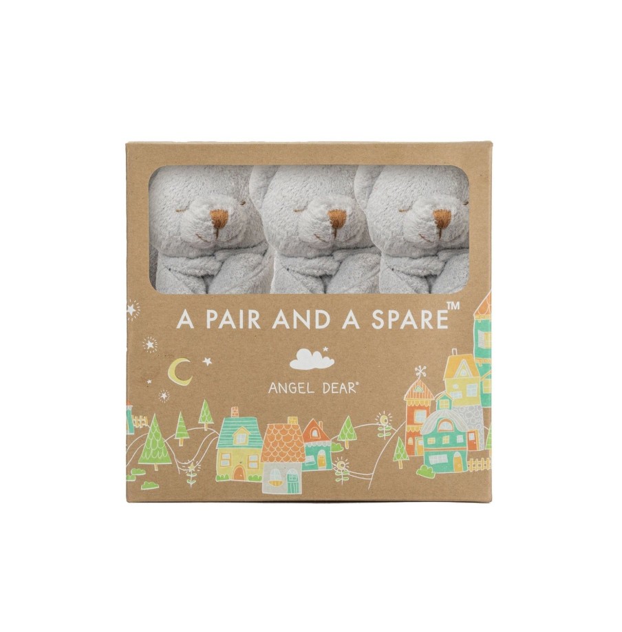 Blankies & Lovies Angel Dear | Pair And A Spare-Grey Bear