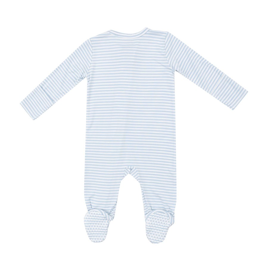 Clothing Angel Dear | 2 Way Zipper Footie-Blue Stripe