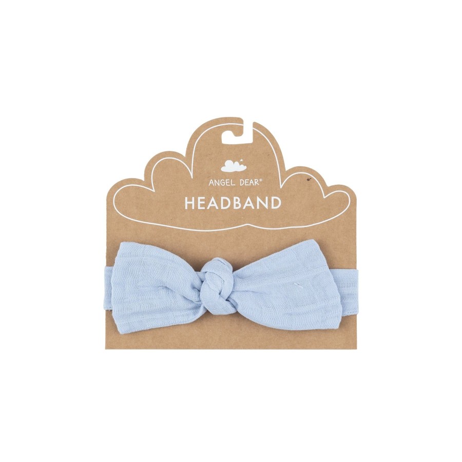 Accessories Angel Dear | Headband-Dusty Blue Solid Muslin