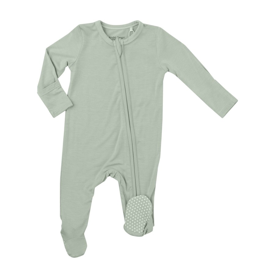 Clothing Angel Dear | 2 Way Zipper Footie-Seafoam Green Solid