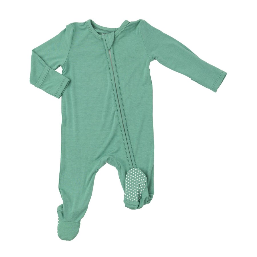 Clothing Angel Dear | 2 Way Zipper Footie-Malachite Green Solid