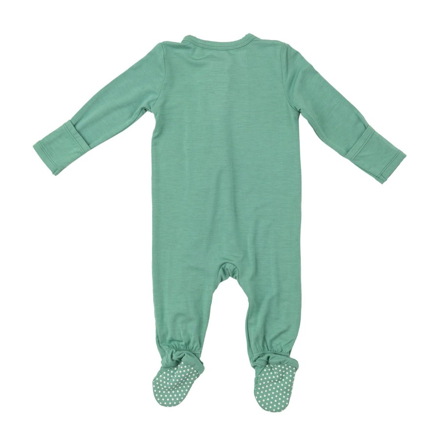 Clothing Angel Dear | 2 Way Zipper Footie-Malachite Green Solid