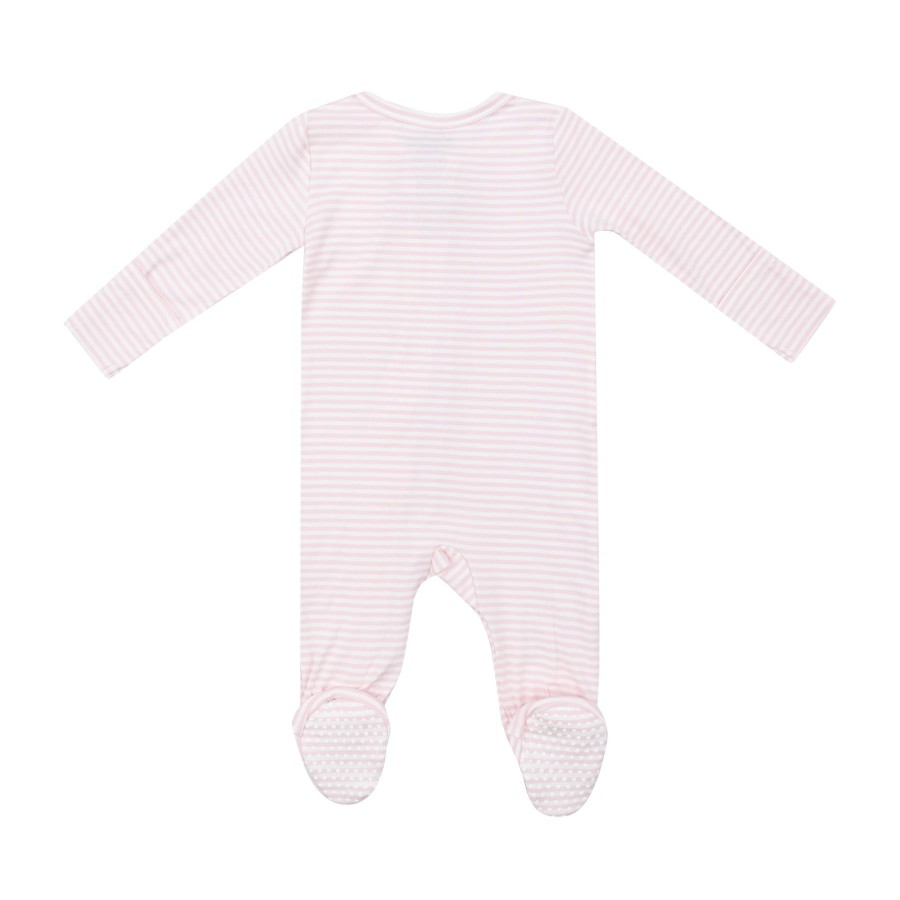 Clothing Angel Dear | 2 Way Zipper Footie-Pink Stripe