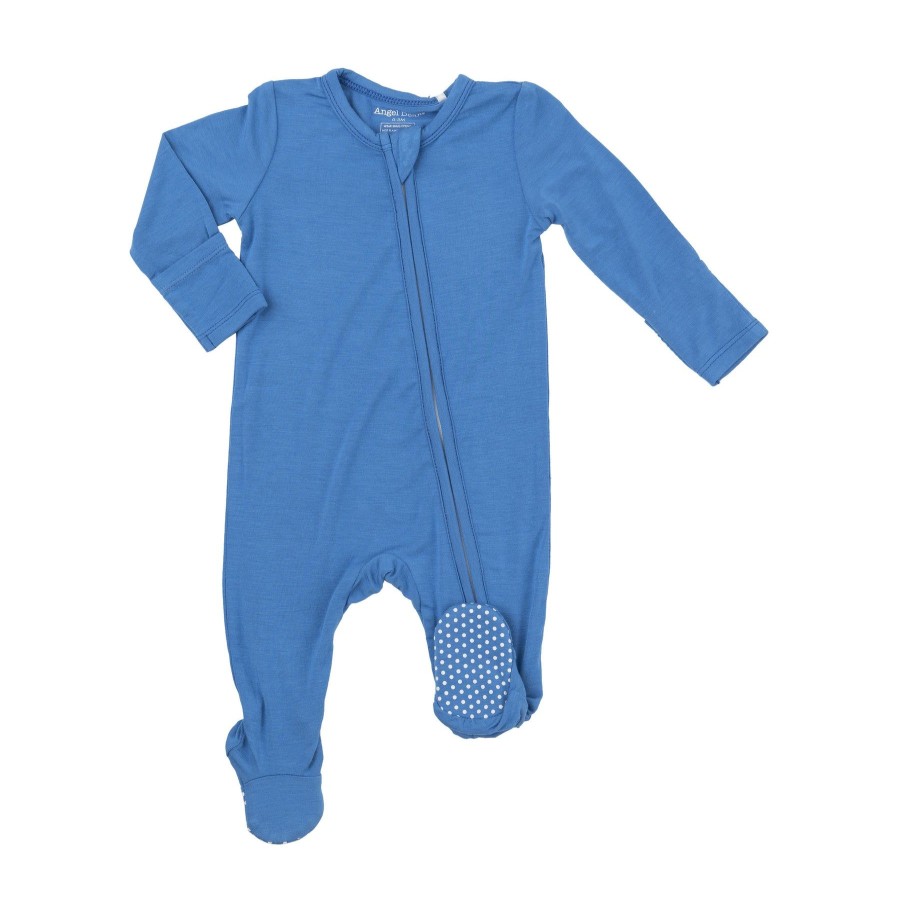 Clothing Angel Dear | 2 Way Zipper Footie-Regatta Solid