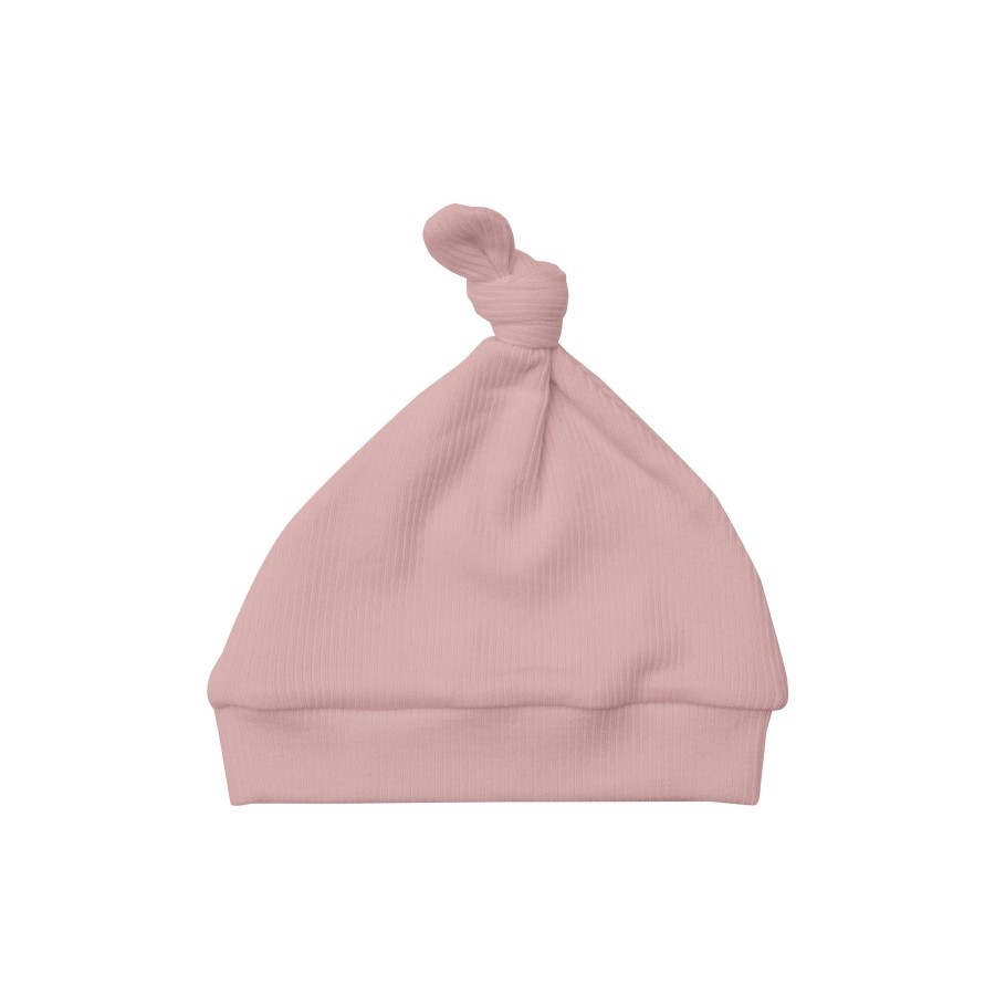 Accessories Angel Dear | Rib Knotted Hat-Silver Pink Solid