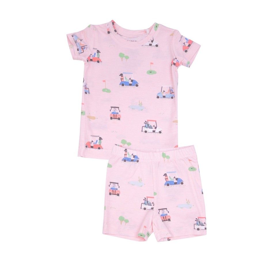 Clothing Angel Dear | Short Lounge Wear Set-Golf Carts Pink