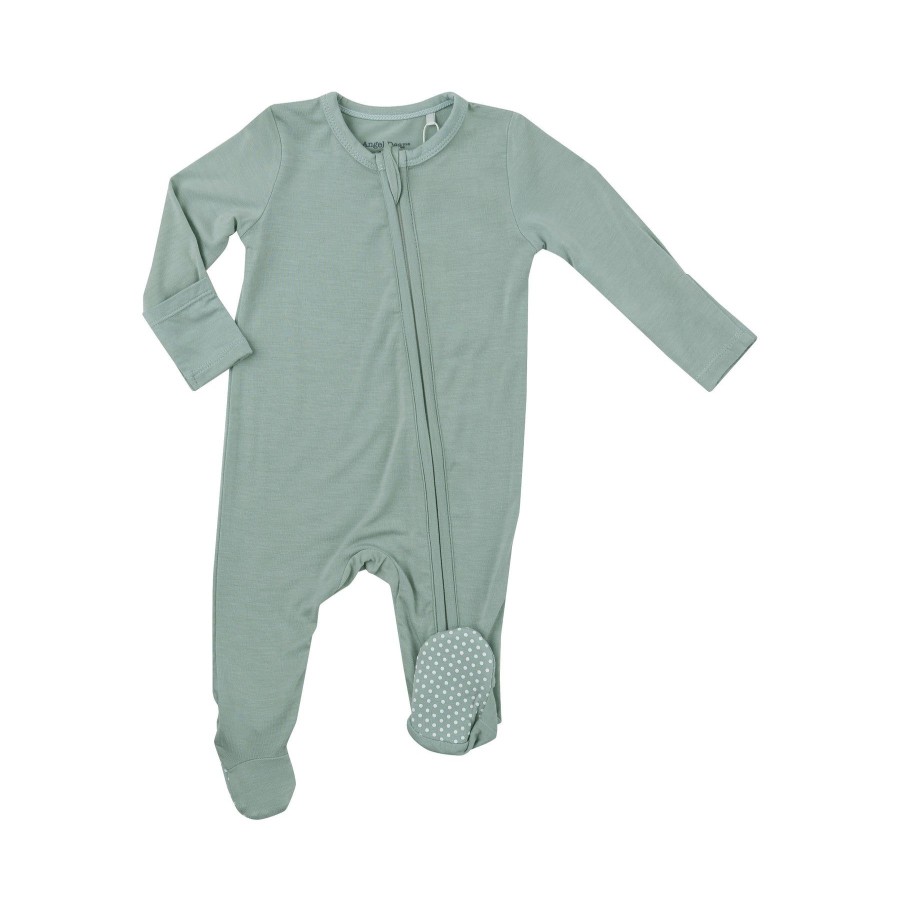 Clothing Angel Dear | 2 Way Zipper Footie-Frosty Green Solid