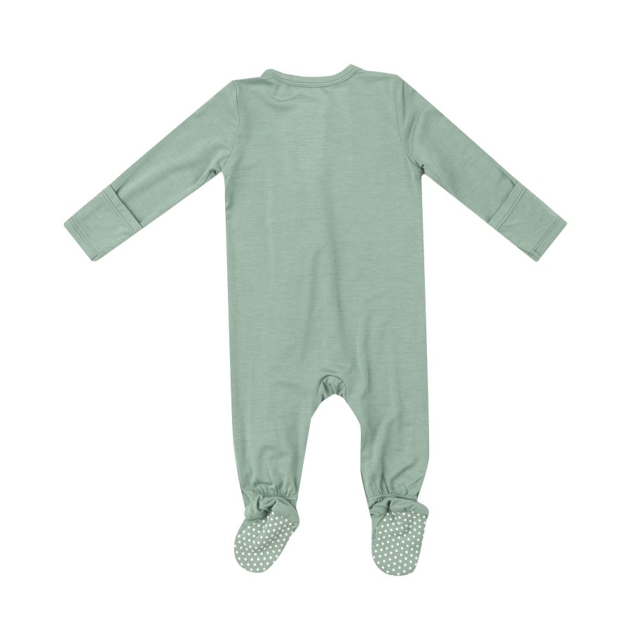 Clothing Angel Dear | 2 Way Zipper Footie-Frosty Green Solid