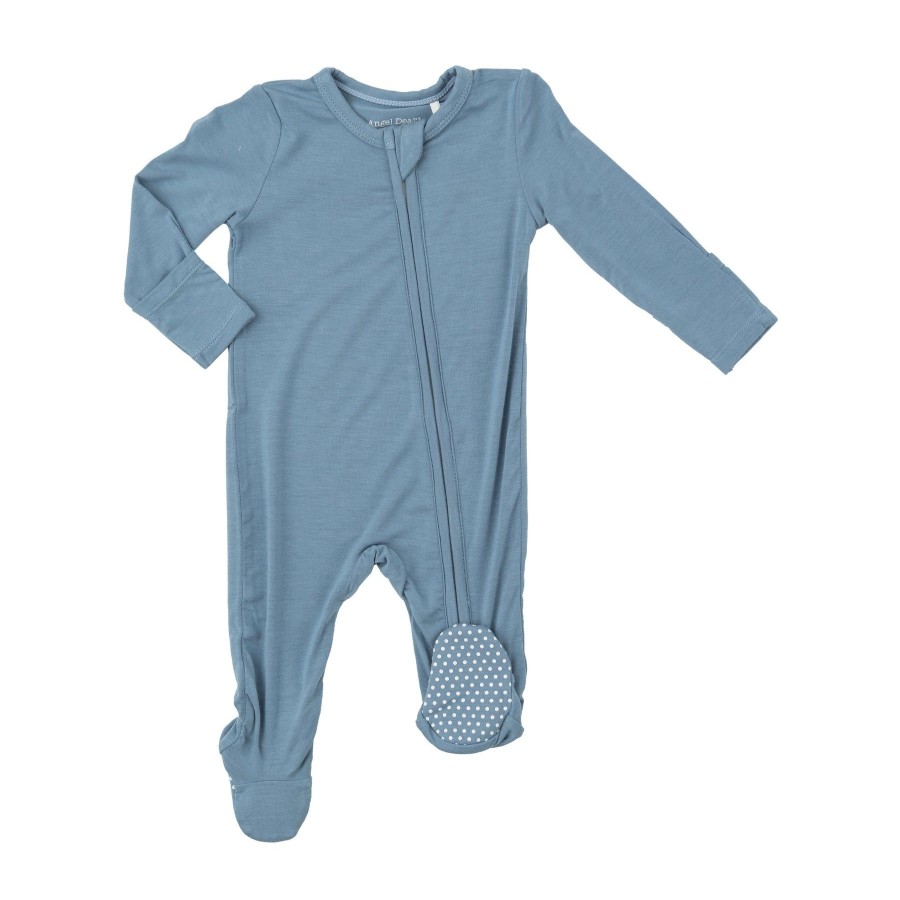 Clothing Angel Dear | 2 Way Zipper Footie-Blue Shadow