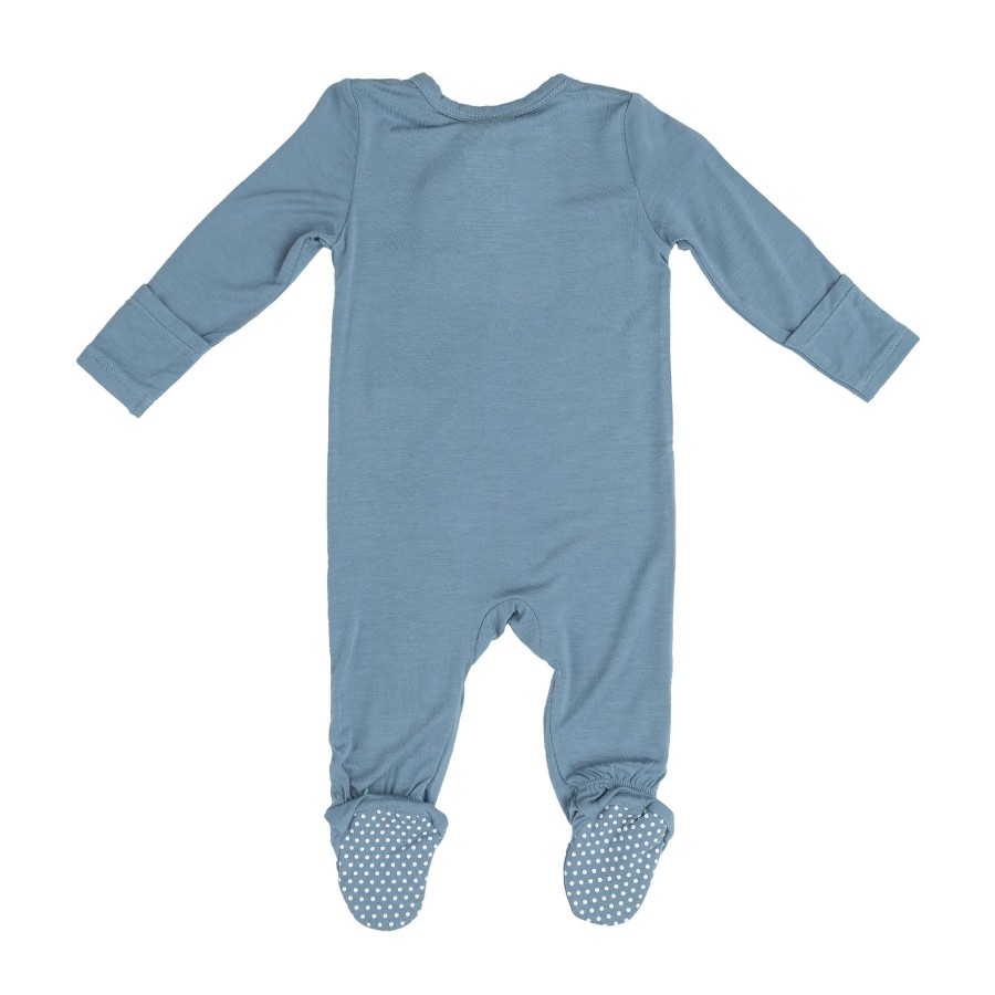 Clothing Angel Dear | 2 Way Zipper Footie-Blue Shadow